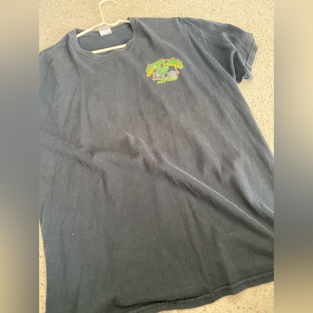 Sloppy Joes Rare Restaurant Shirt Size XL Navy Blue w Design on front and back